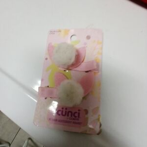 Pink n White Floral Barrettes